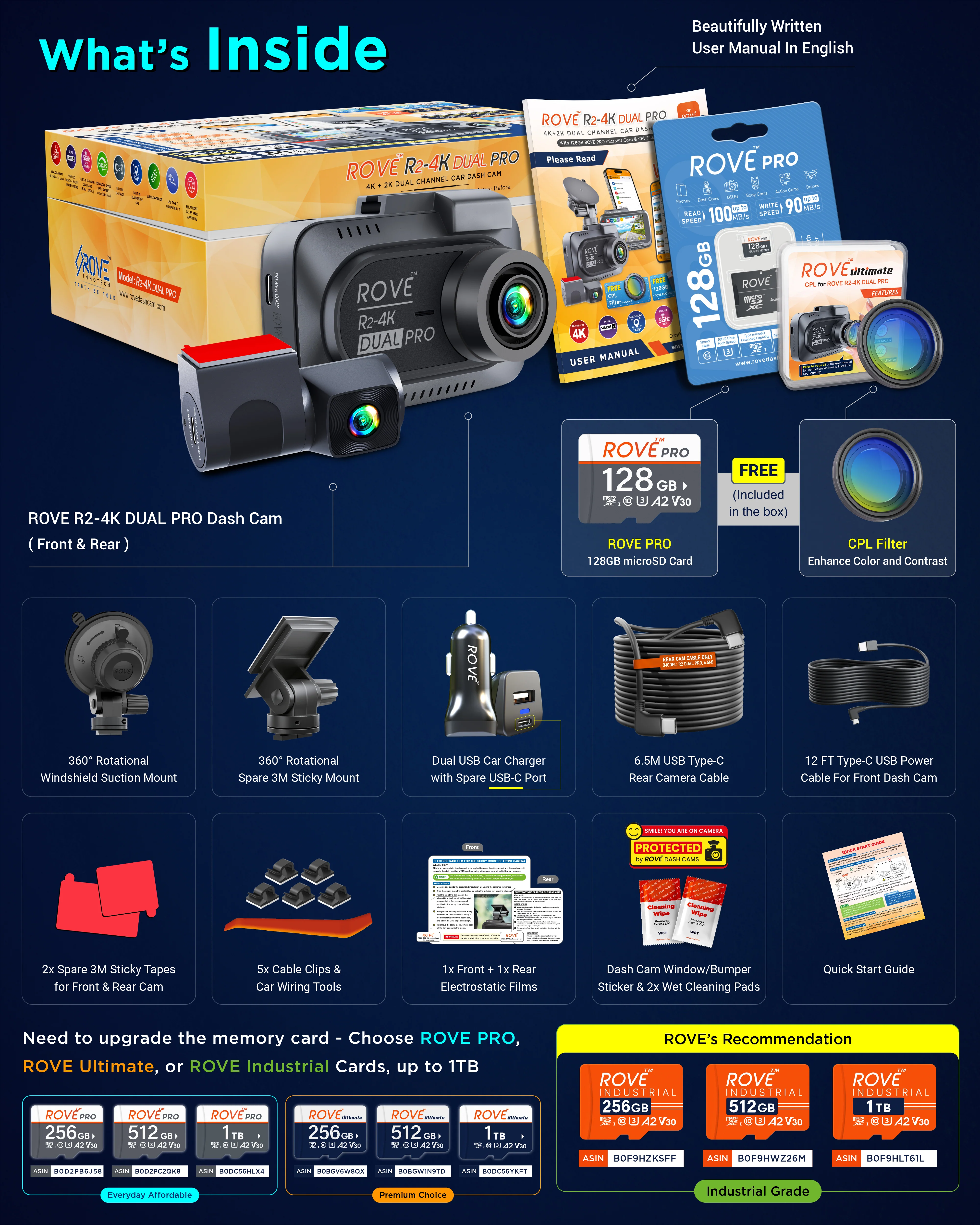ROVE R2-4K DUAL PRO Dash Cam Front & Rear | 4K + 2K | Dual STARVIS 2 IMX678 + IMX675 CMOS Sensors | 5GHz WiFi 6 | FREE 128GB Card & CPL | 24Hr Parking Mode - Image 7