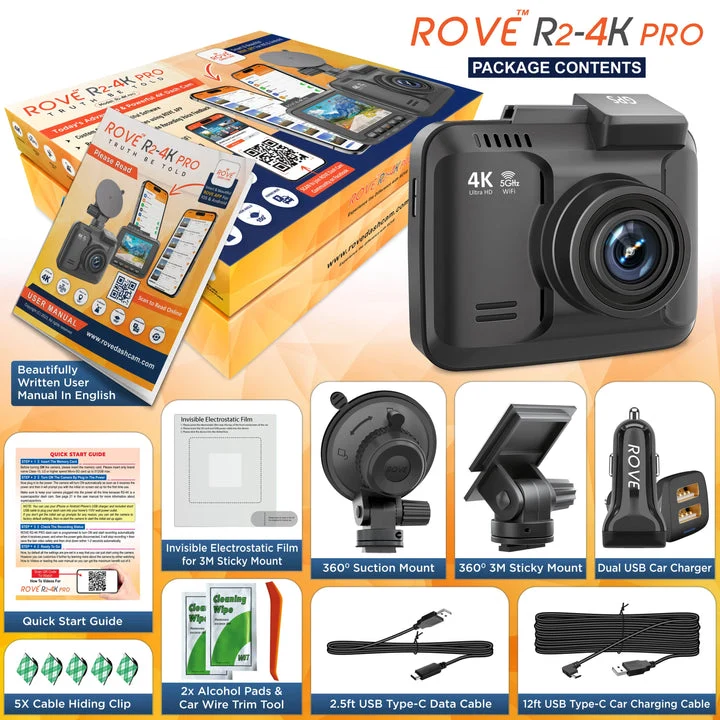 3 x ROVE R2-4K PRO Dash Cam, Built-in Dual Band 5G Wi-Fi, GPS and Supercapacitor - Image 7