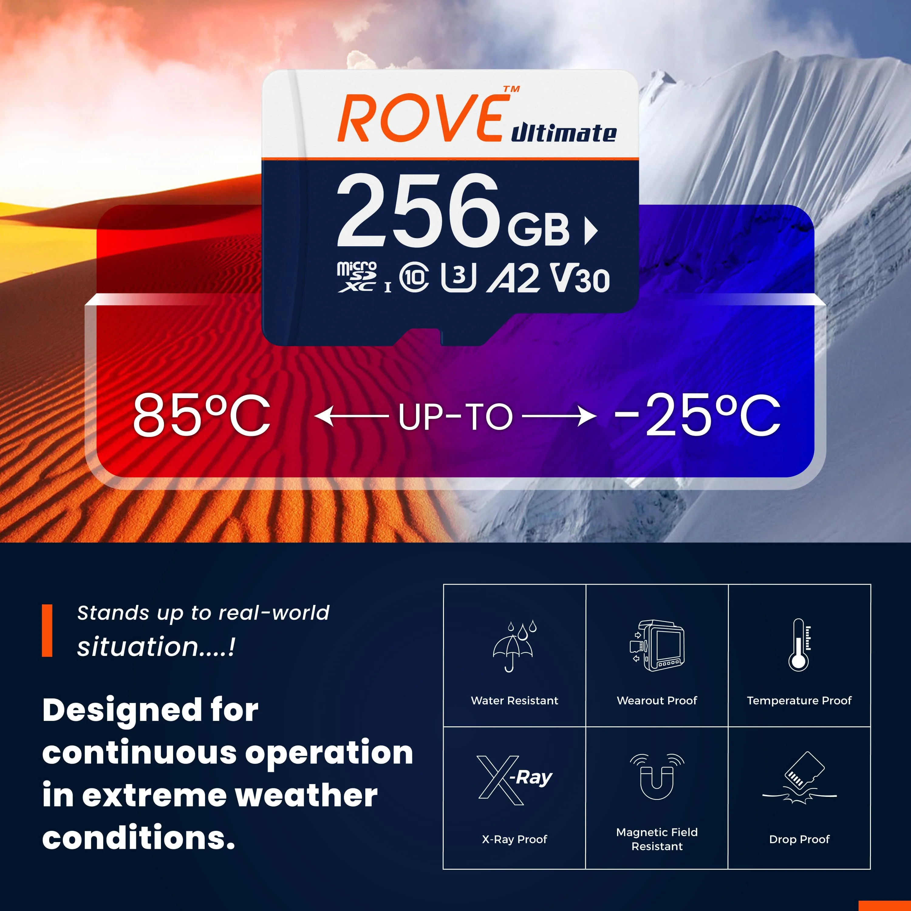 3 Rove Ultimate 256GB Micro SDXC Card with USB 3.2 Gen-1 Type-C card reader, Micro SD memory card for dash cam, Up to 170MB/s Read, 100MB/s Write, U3, Class10 - Image 4