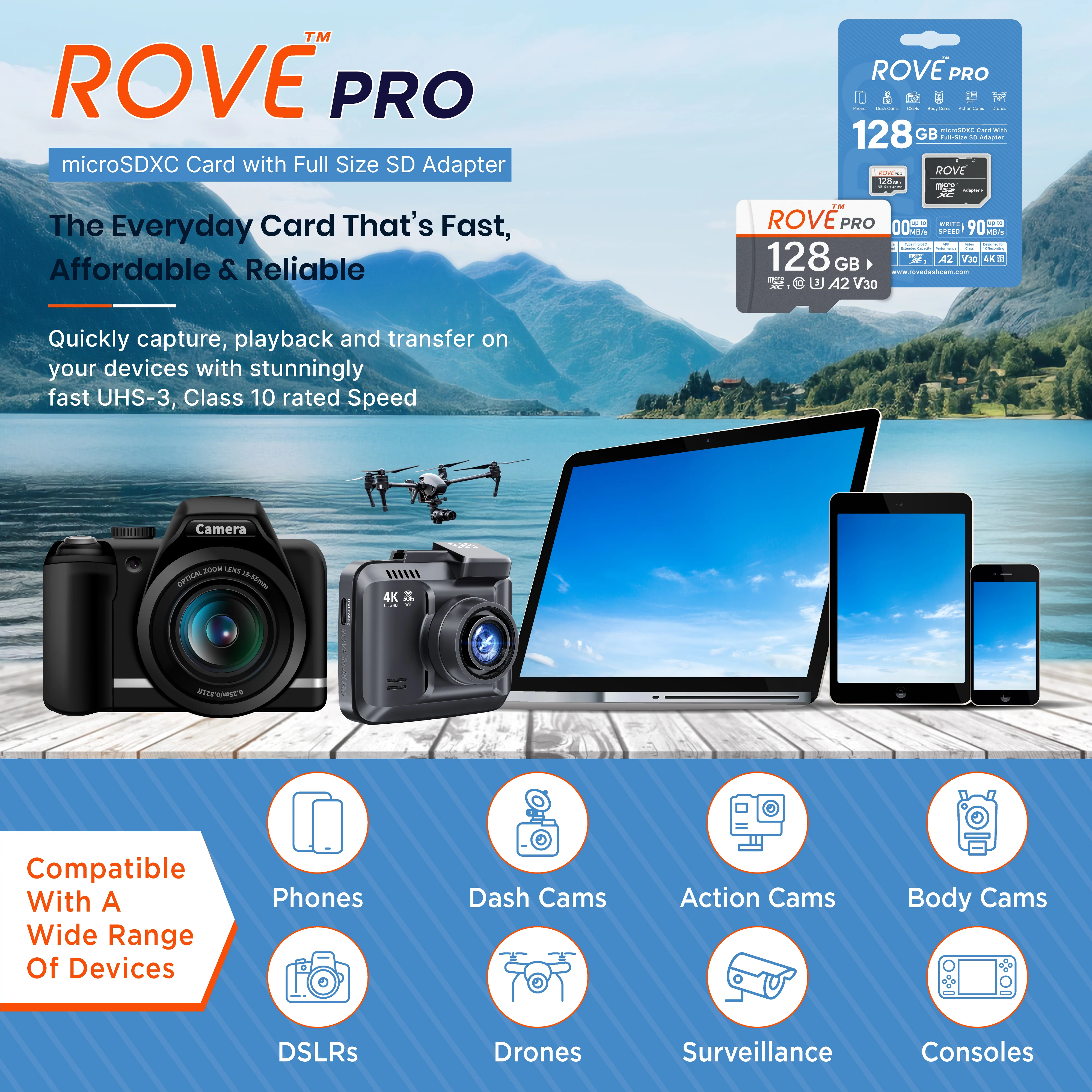ROVE PRO 128GB/256GB/512GB/1TB Micro SDXC Memory Card with Full-Size SD Adapter, C10, U3, A2, Up to 100 MB/s Read Speed, 90 MB/s Write Speed - Image 5