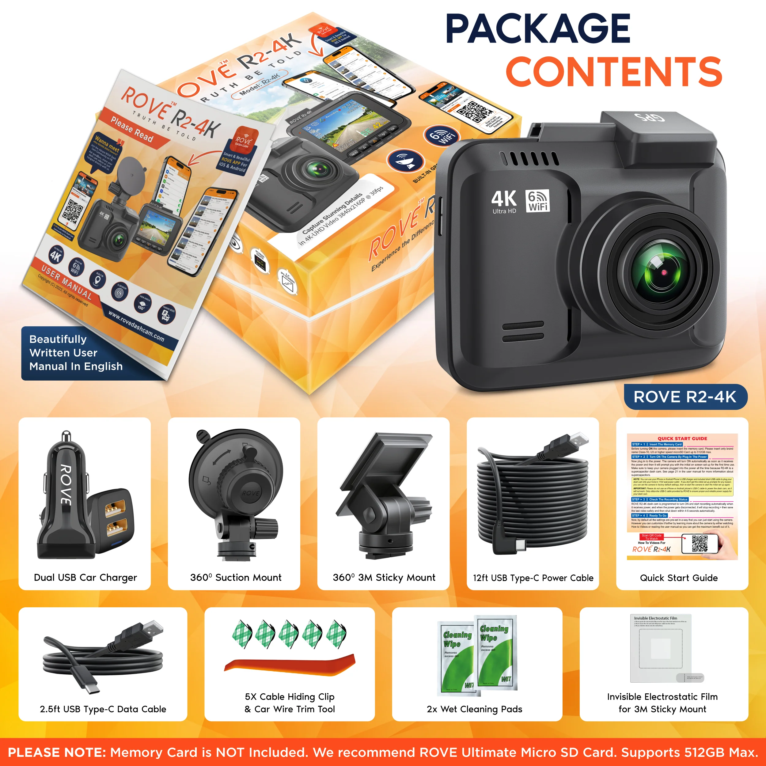 ROVE R2-4K Dash Cam - Returned Item within their 1st 30-days [Open Box] - Image 6
