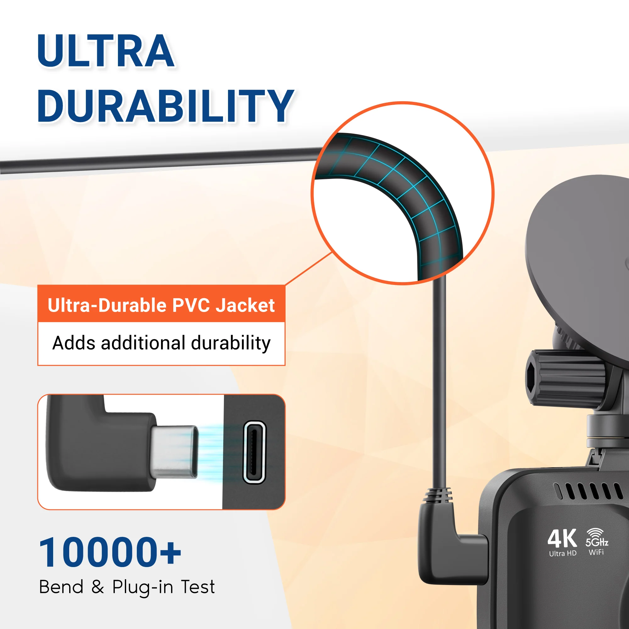 ROVE Ultimate 12ft USB-C Car Charging Power Cable for ROVE R2-4K, R2-4K PRO, R2-4K DUAL & R3 - Image 4