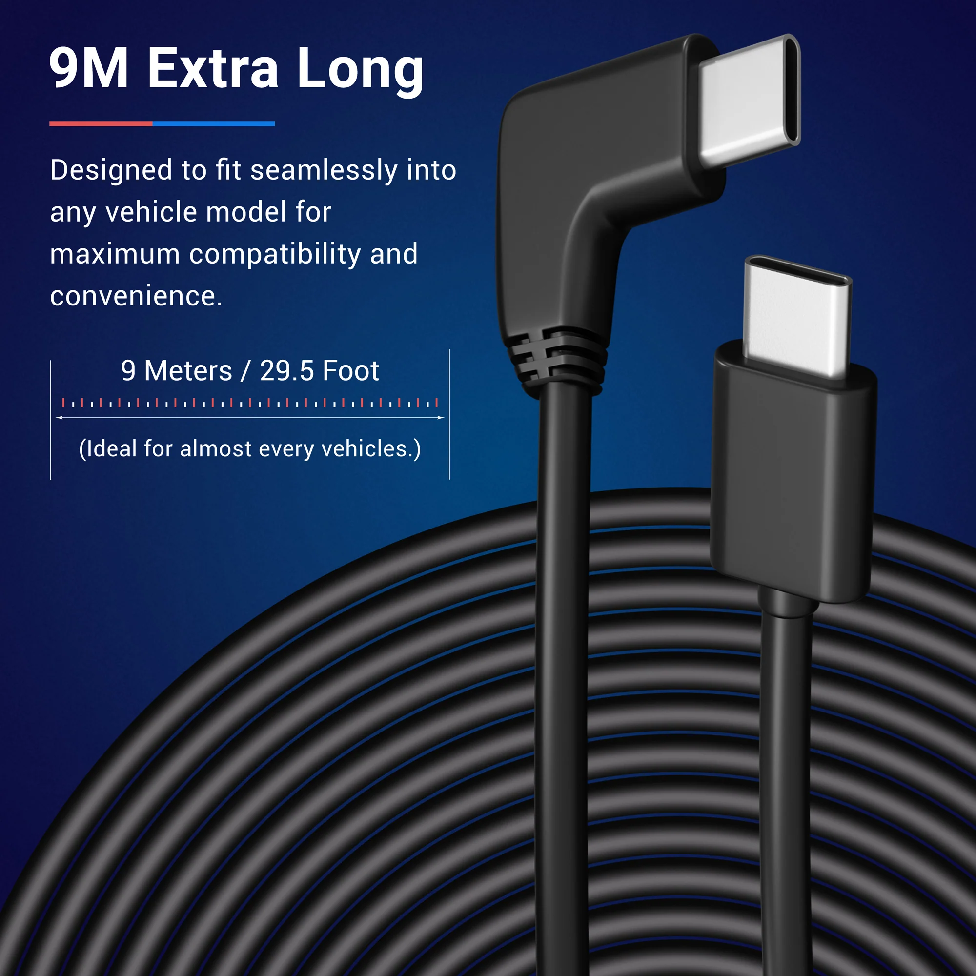 ROVE Ultimate 29.5FT/9M USB Type-C to Type-C Extra Long Cable for ROVE R3 Rear Camera | Check Compatibility Image Before Purchasing - Image 5