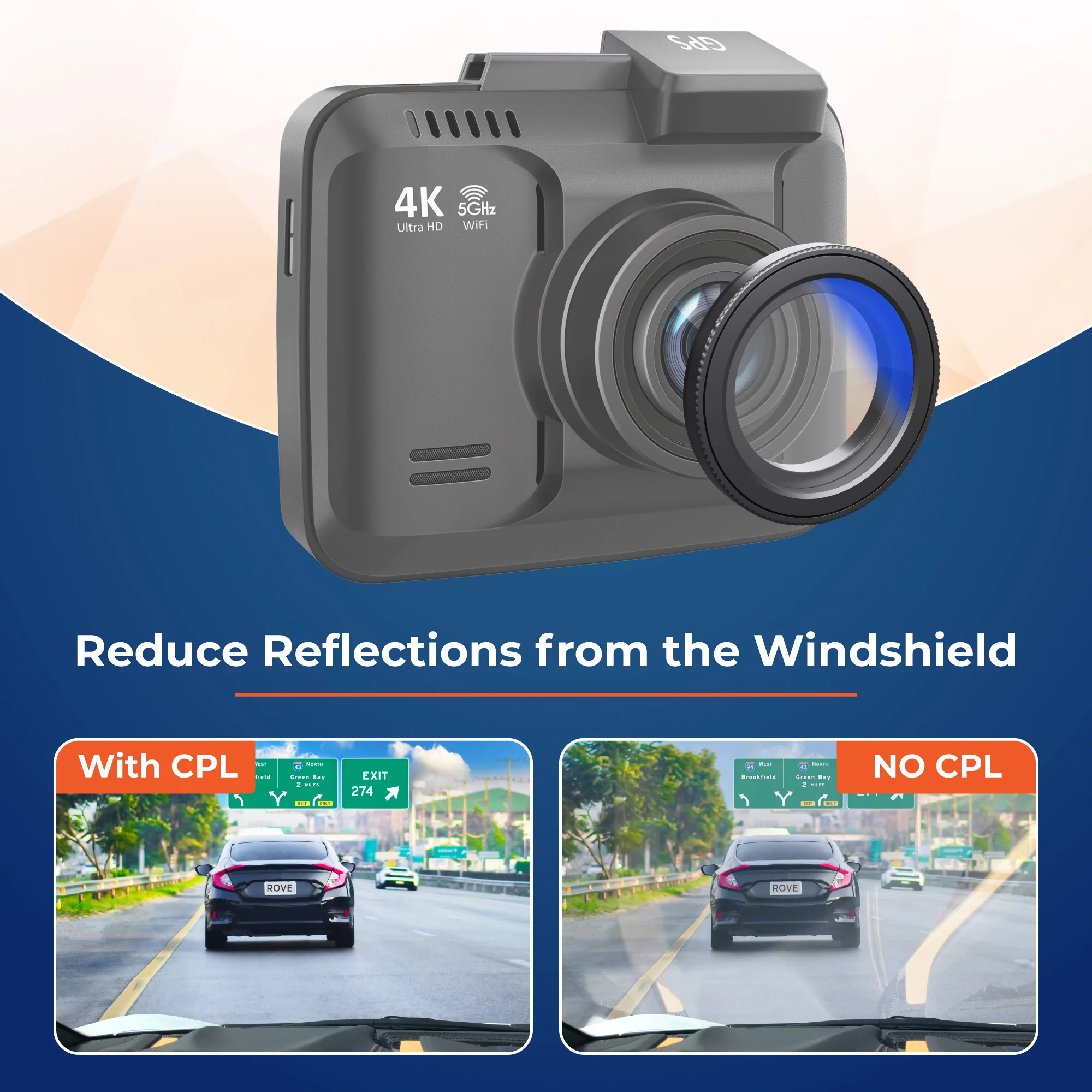 ROVE Ultimate CPL Filter for ROVE R2-4K PRO, R2-4K DUAL and R2-4K (with USB-C Port) Dash Cam Models - Image 4